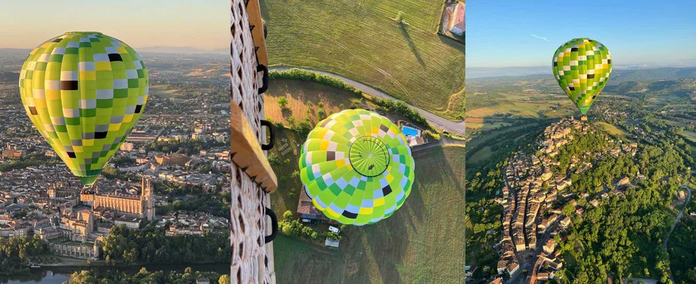 Albi en montgolfière : survoler la ville et admirer sa cathédrale et ses paysages depuis les hauteurs.
