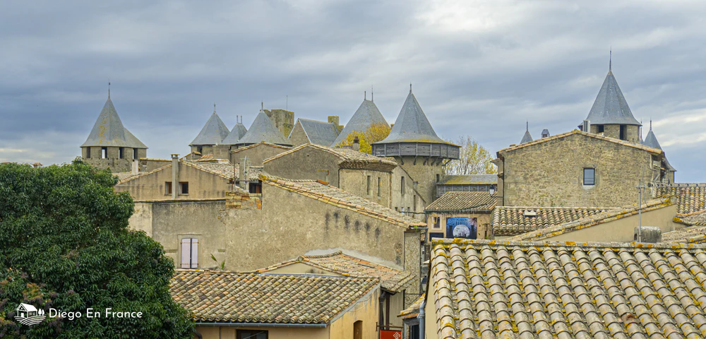 Roofs and fortifications of Carcassonne, a historical jewel to see near Toulouse. Photo by diegoenfrance.com