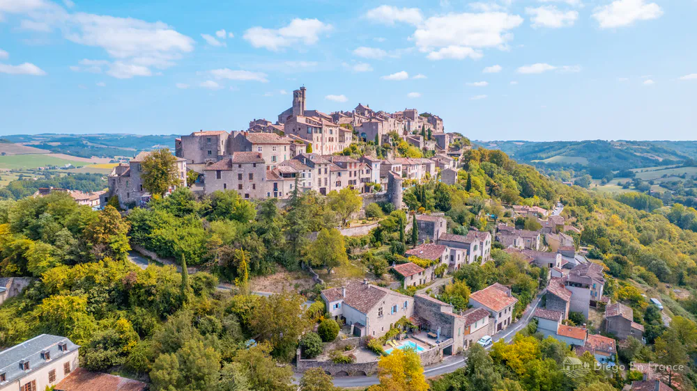 View of Cordes-sur-Ciel, one of the most beautiful hidden villages in southern France off the beaten path